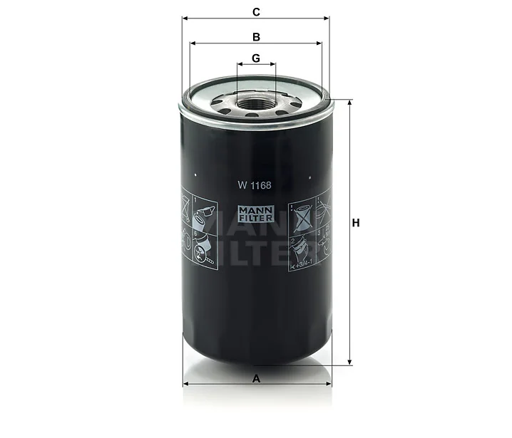 Mann-Filter - W 1168 - Ölfilter SpinOn
