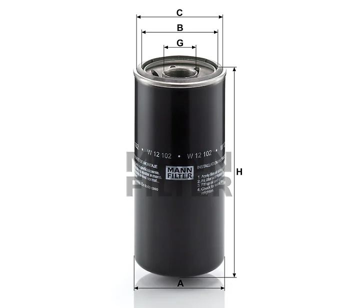 Mann-Filter - W 12 102 - Wechselfilter SpinOn