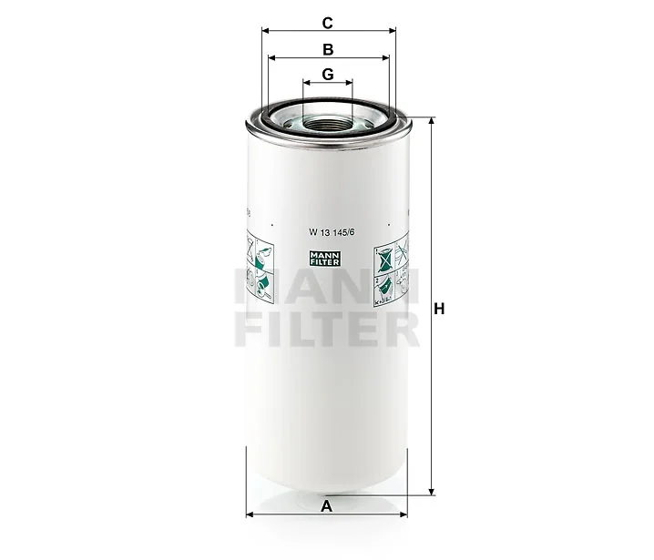 Mann-Filter - W 13 145/6 - Wechselfilter SpinOn