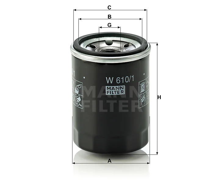 Mann-Filter - W 610/1 - Wechselfilter SpinOn
