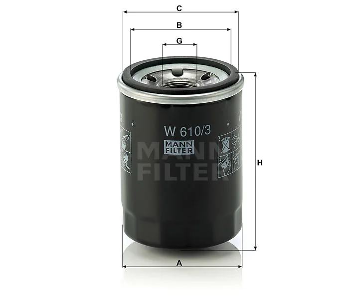 Mann-Filter - W 610/3 - Wechselfilter SpinOn