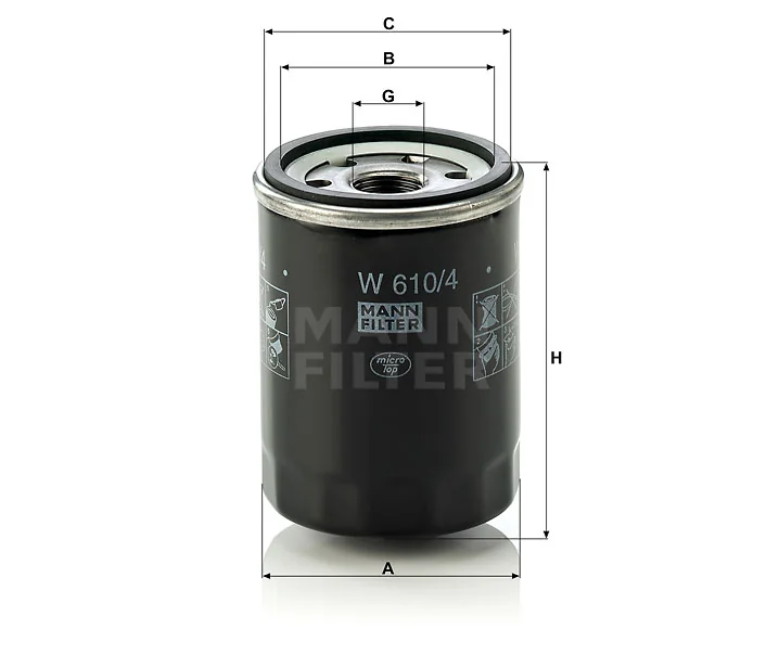 Mann-Filter - W 610/4 - Wechselfilter SpinOn