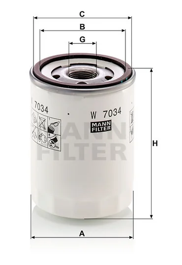 Mann-Filter - W 7034 - Wechselfilter SpinOn