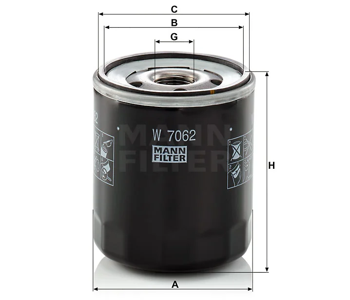 Mann-Filter - W 7062 - Ölfilter SpinOn
