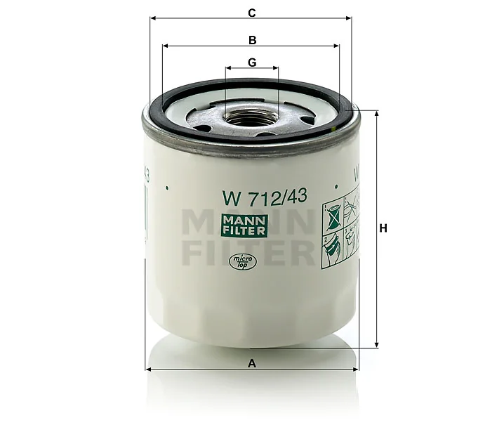 Mann-Filter - W 712/43 - Wechselfilter SpinOn