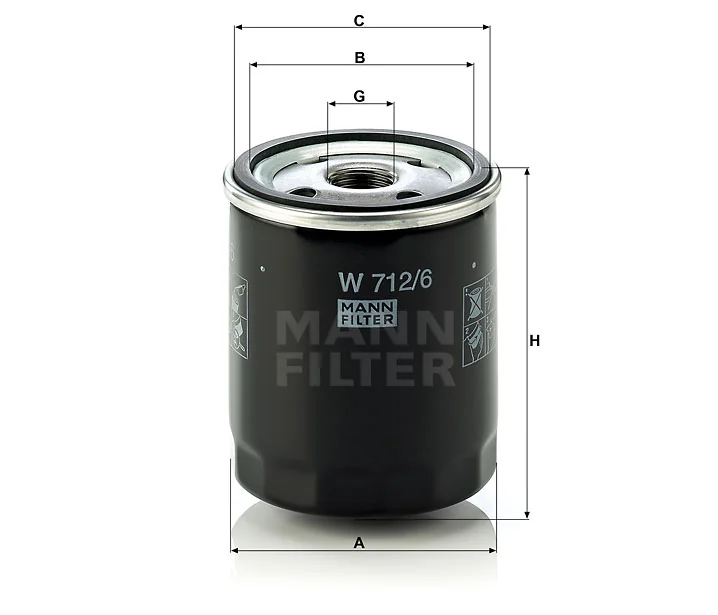 Mann-Filter - W 712/6 - Wechselfilter SpinOn