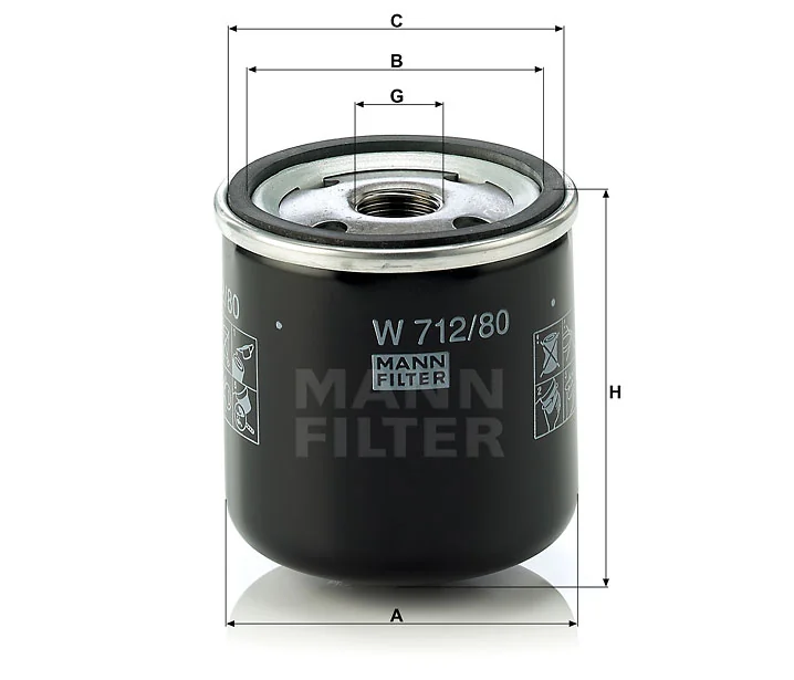 Mann-Filter - W 712/80 - Wechselfilter SpinOn