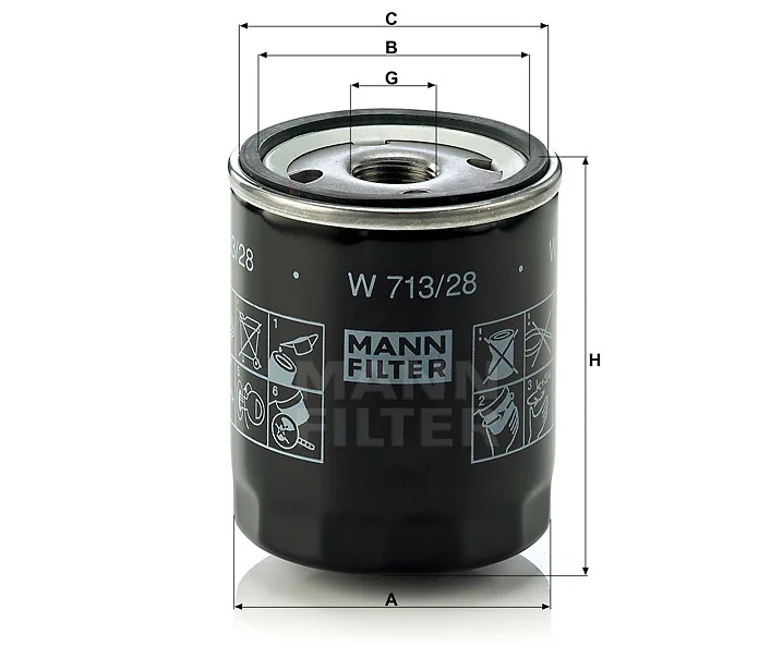 Mann-Filter - W 713/28 - Wechselfilter SpinOn