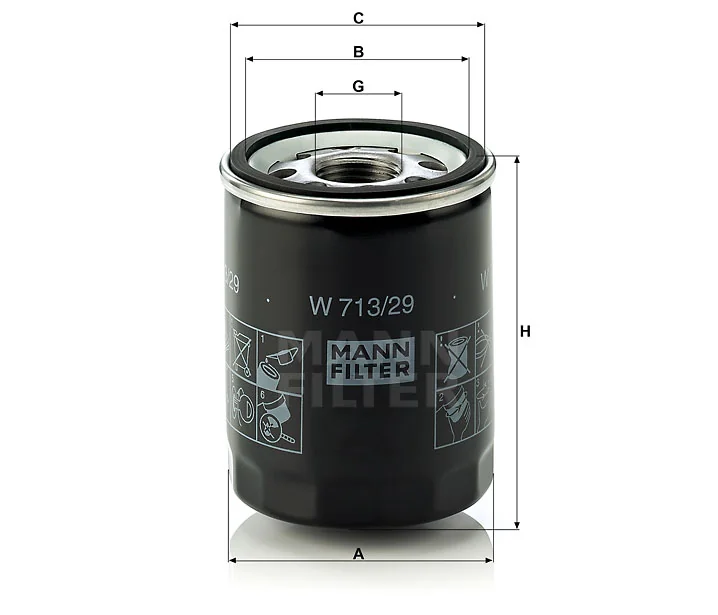 Mann-Filter - W 713/29 - Wechselfilter SpinOn