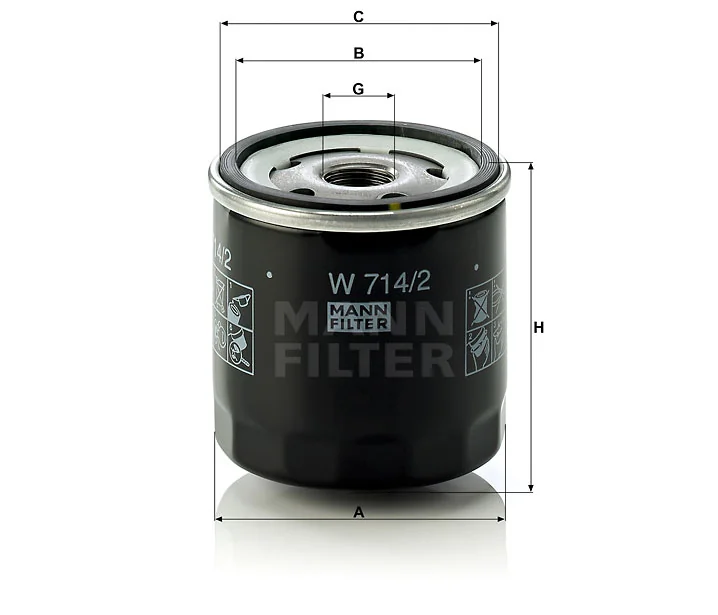 Mann-Filter - W 714/2 - Wechselfilter SpinOn