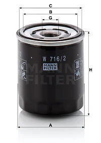 Mann-Filter - W 716/2 - Wechselfilter SpinOn