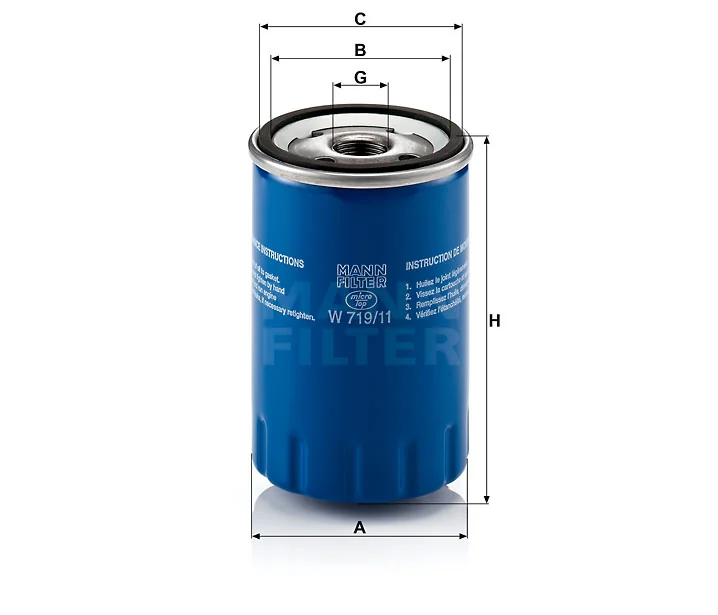 Mann-Filter - W 719/11 - Wechselfilter SpinOn