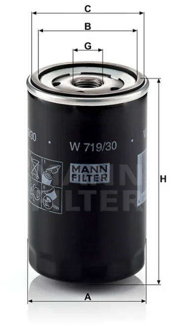 Mann-Filter - W 719/30 - Wechselfilter SpinOn