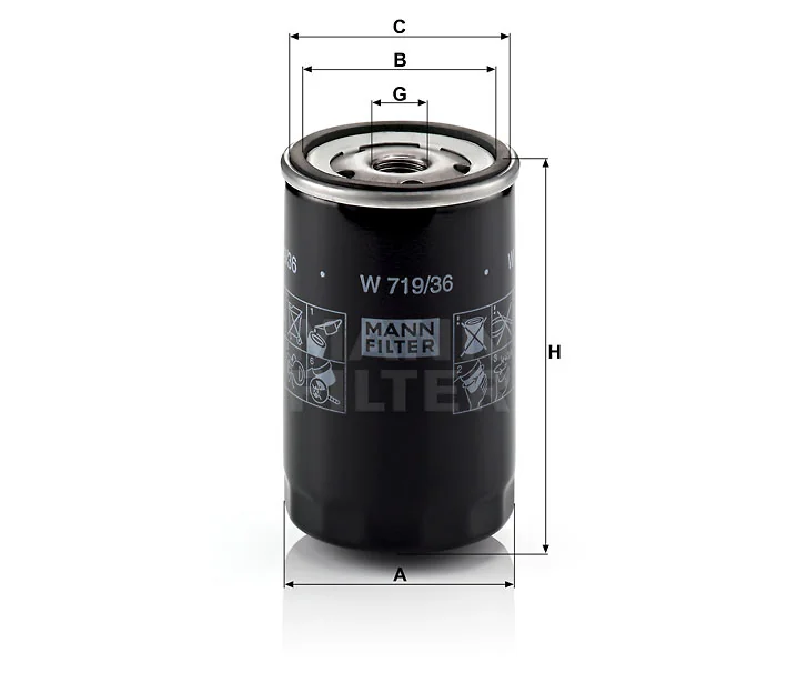 Mann-Filter - W 719/36 - Wechselfilter SpinOn