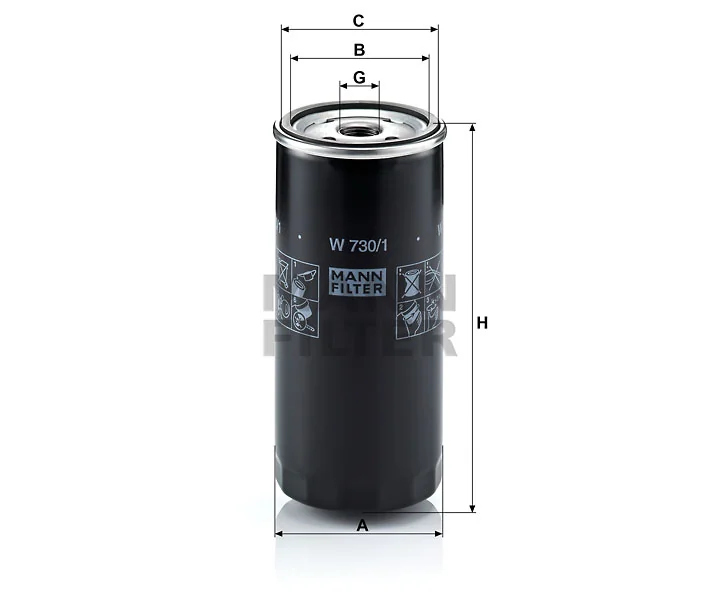 Mann-Filter - W 730/1 - Wechselfilter SpinOn