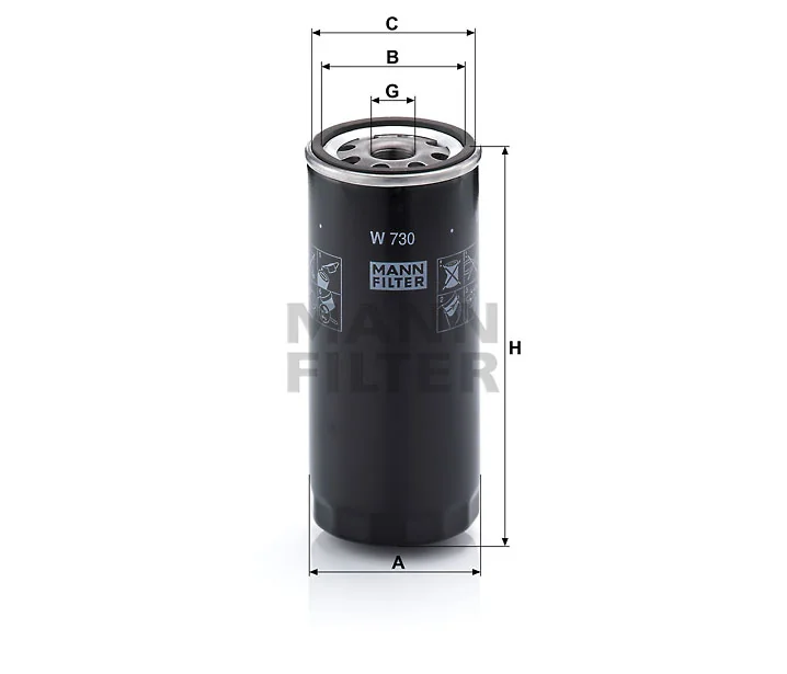 Mann-Filter - W 730 - Wechselfilter SpinOn