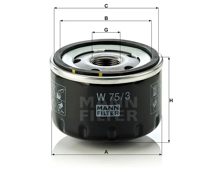 Mann-Filter - W 75/3 - Wechselfilter SpinOn