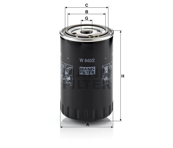 Mann-Filter - W 840/2 - Wechselfilter SpinOn
