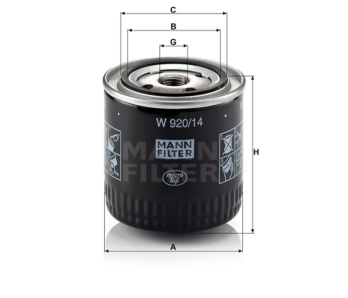 Mann-Filter - W 920/14 - Wechselfilter SpinOn