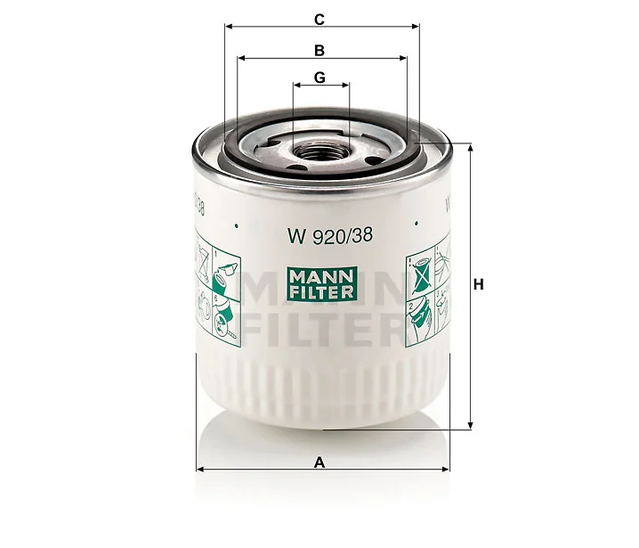 Mann-Filter - W 920/38 - Wechselfilter SpinOn
