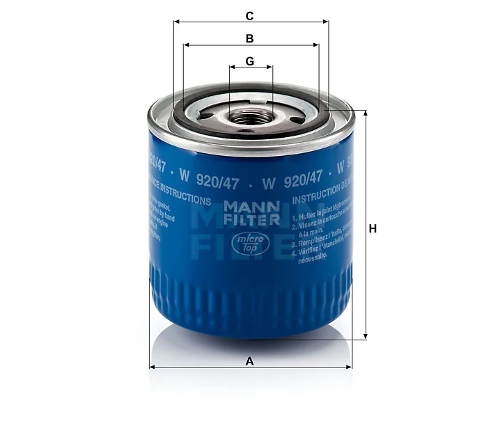 Mann-Filter - W 920/47 - Wechselfilter SpinOn
