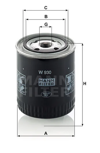 Mann-Filter - W 930 - Wechselfilter SpinOn