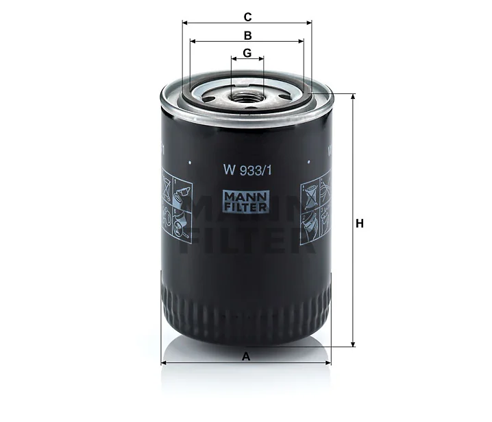 Mann-Filter - W 933/1 - Wechselfilter SpinOn