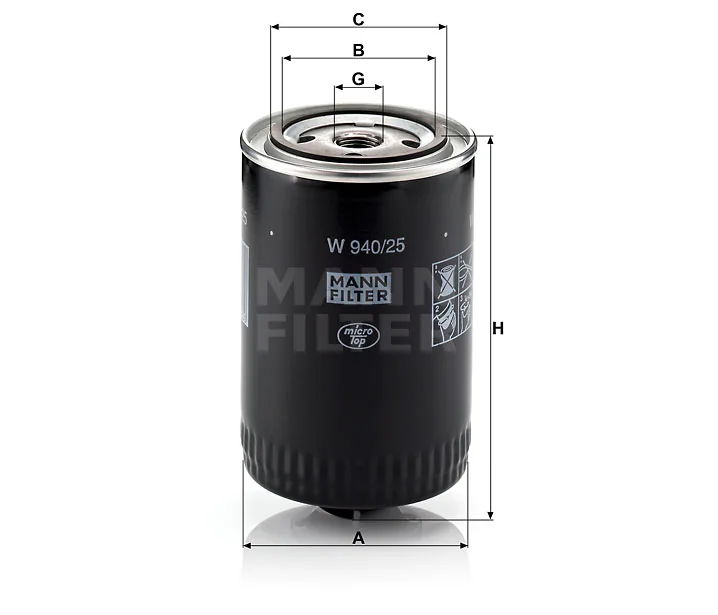 Mann-Filter - W 940/25 - Wechselfilter SpinOn