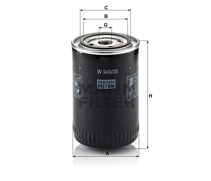 Mann-Filter - W 940/35 - Wechselfilter SpinOn