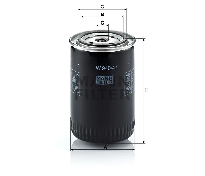 Mann-Filter - W 940/47 - Wechselfilter SpinOn