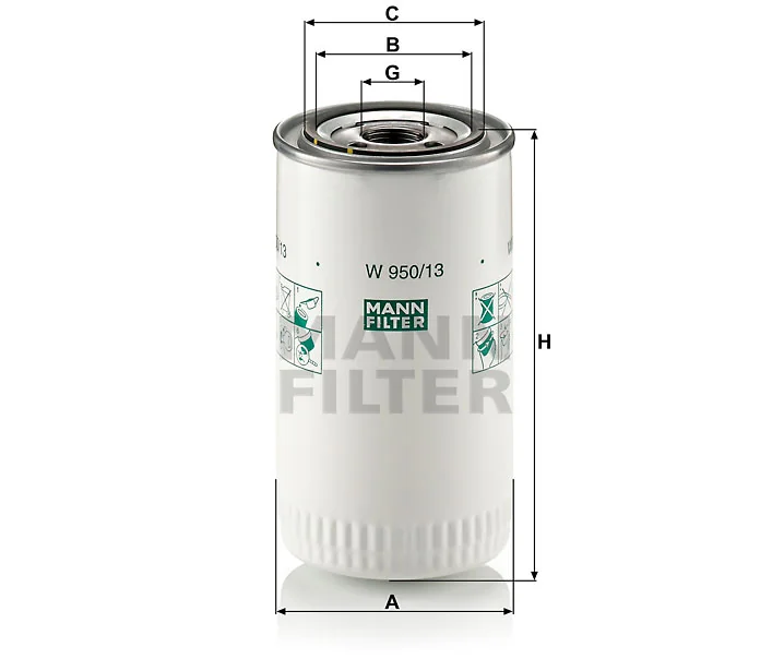 Mann-Filter - W 950/13 - Wechselfilter SpinOn