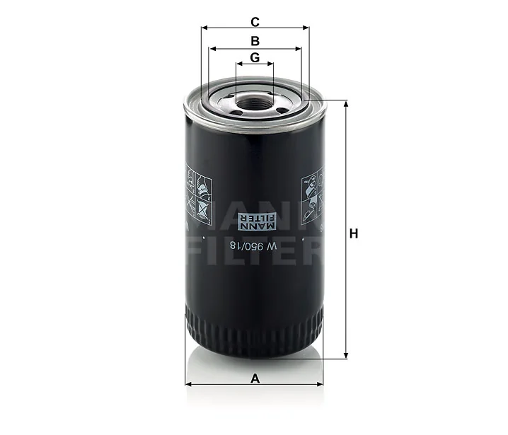 Mann-Filter - W 950/18 - Wechselfilter SpinOn