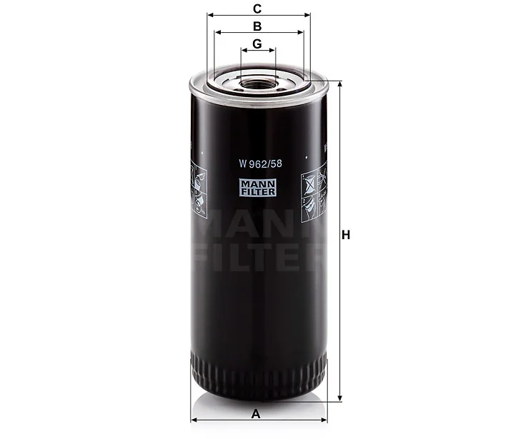 Mann-Filter - W 962/58 - Ölfilter SpinOn