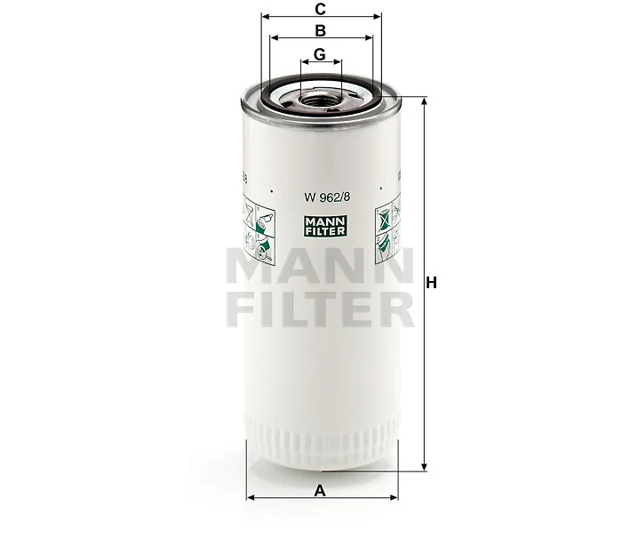 Mann-Filter - W 962/8 - Wechselfilter SpinOn