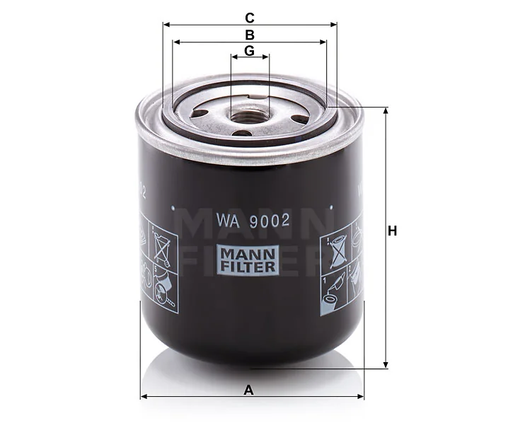 Mann-Filter - WA 9002 - Kühlflüssigkeitsfilter SpinOn