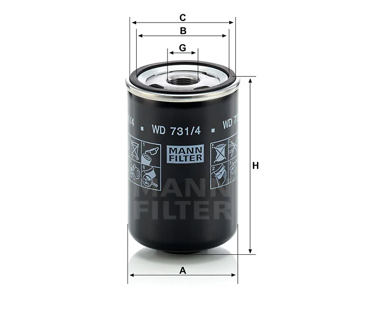 Mann-Filter - WD 731/4 - Wechselfilter SpinOn