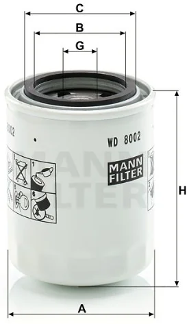 Mann-Filter - WD 8002 - Wechselfilter SpinOn