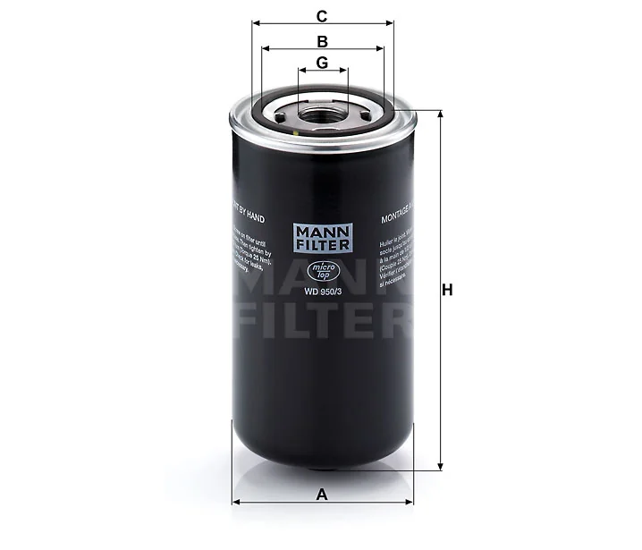 Mann-Filter - WD 950/3 - Wechselfilter SpinOn