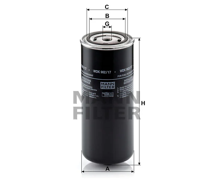 Mann-Filter - WDK 962/17 - Kraftstofffilter SpinOn