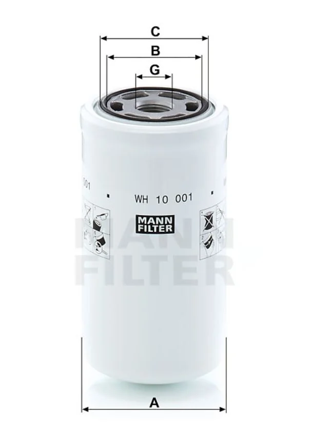 Mann-Filter - WH 10 001 - Wechselfilter SpinOn
