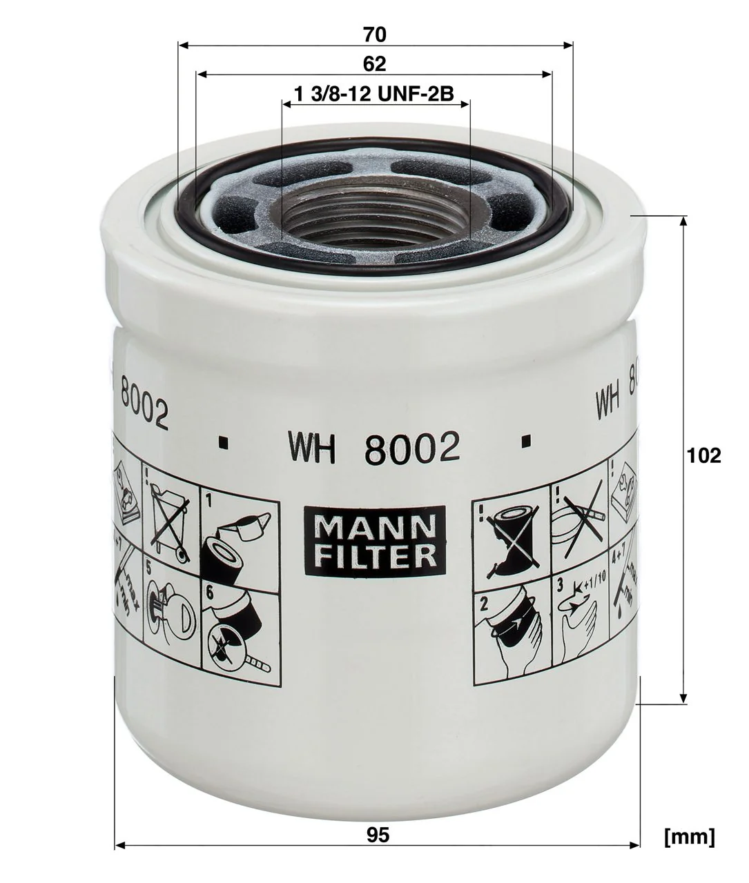 Mann-Filter - WH 8002 - Hydraulikfilterelement