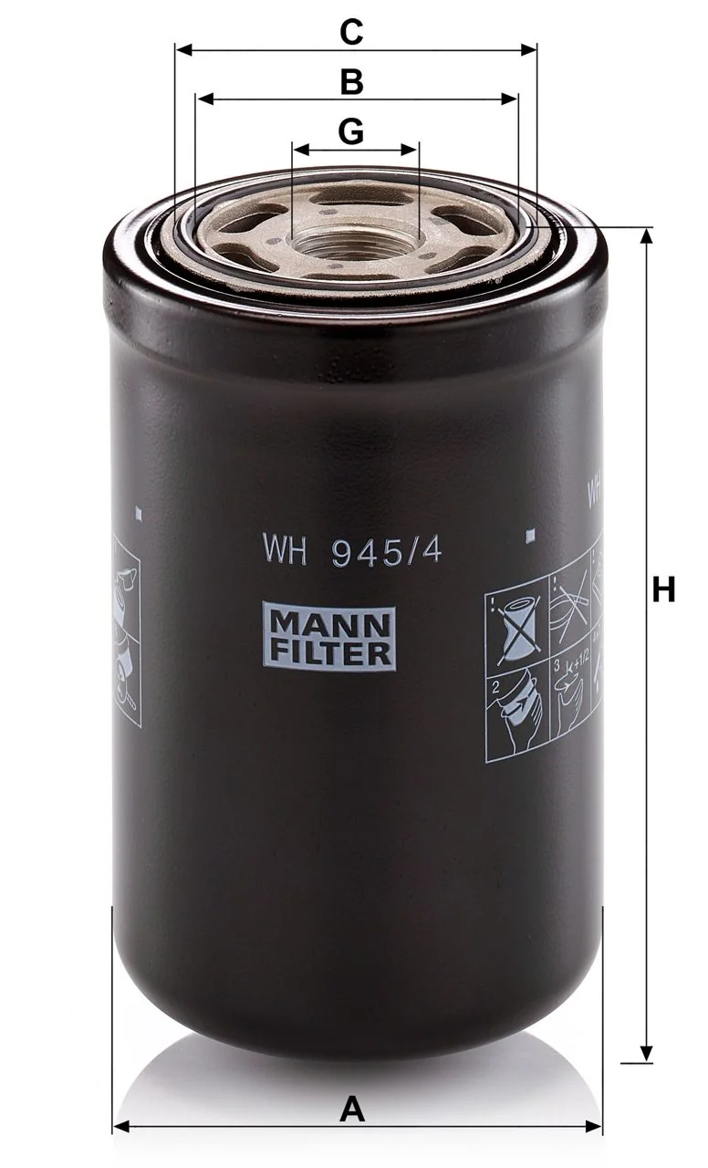 Mann-Filter - WH 945/4 - Hydraulikfilter SpinOn