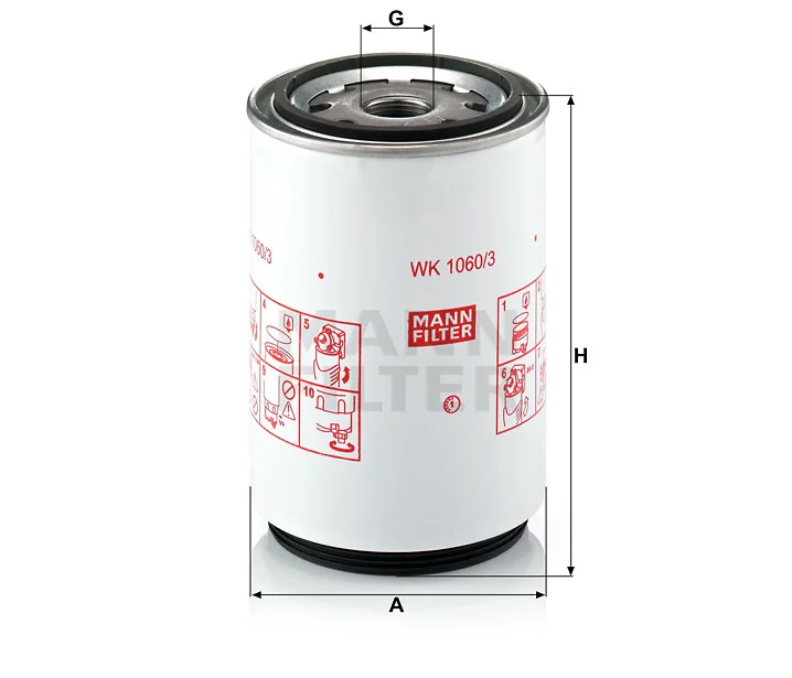 Mann-Filter - WK 1060/3 x - Kraftstoffwechselfilter
