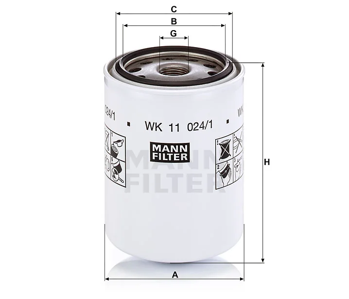 Mann-Filter - WK 11 024/1 - Kraftstofffilter SpinOn