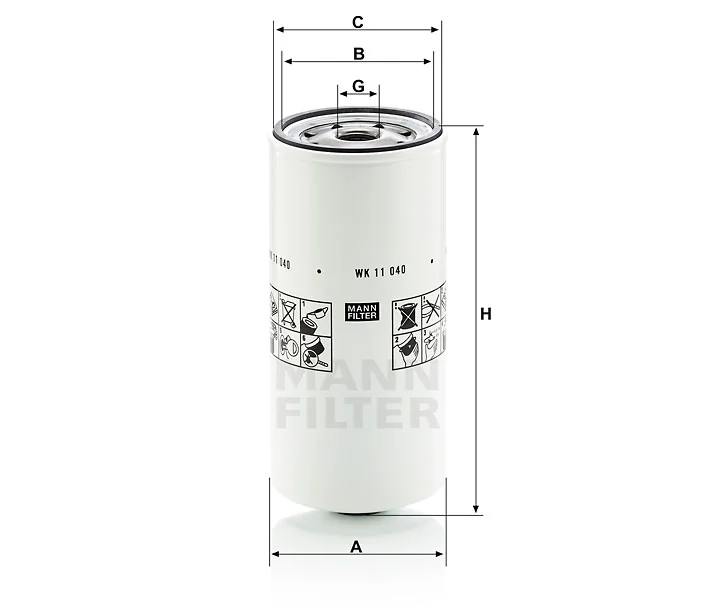 Mann-Filter - WK 11 040 x - Kraftstofffilter SpinOn
