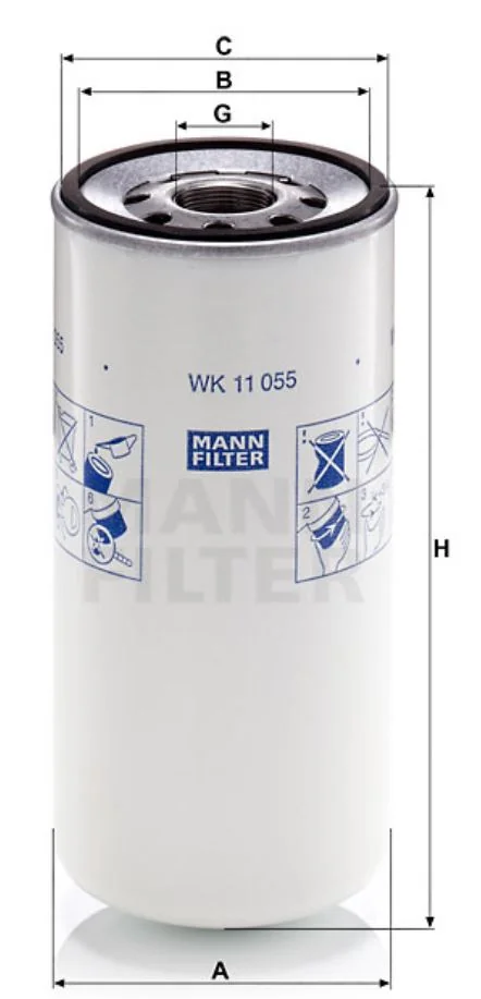 Mann-Filter - WK 11 055 - Kraftstofffilter SpinOn