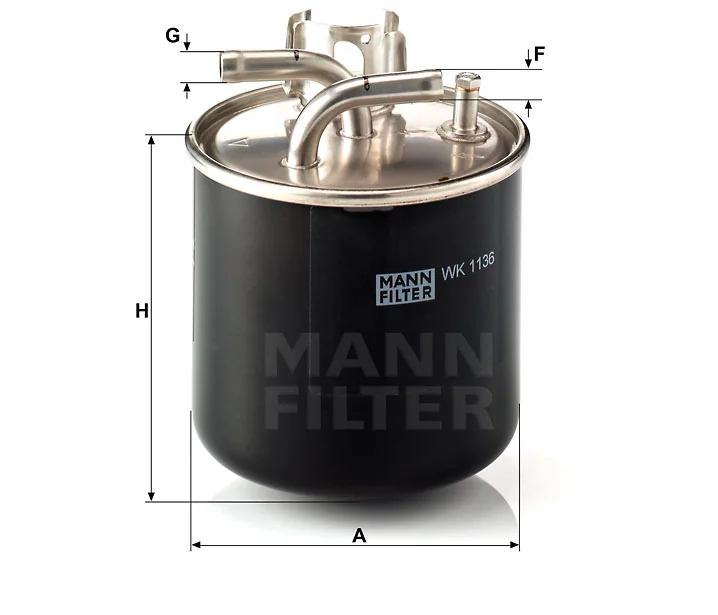 Mann-Filter - WK 1136 - Kraftstoff-Leitungsfilter (Inline)