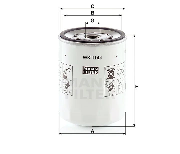 Mann-Filter - WK 1144 - Kraftstofffilter SpinOn