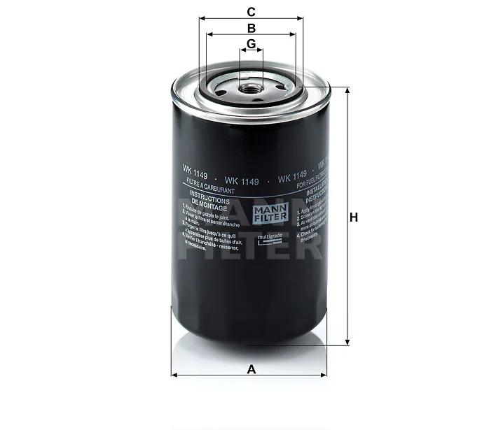 Mann-Filter - WK 1149 - Kraftstofffilter SpinOn