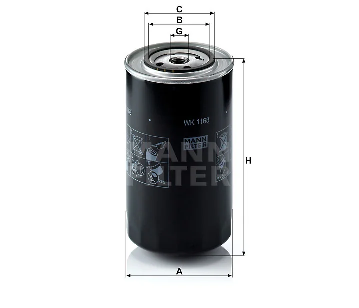 Mann-Filter - WK 1168 - Kraftstoffwechselfilter
